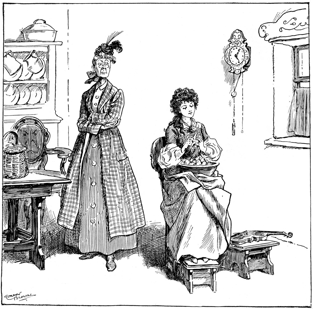 Ela aprendeu a descascar cebolas sem chorar, 1906 de Gordon Frederick Browne