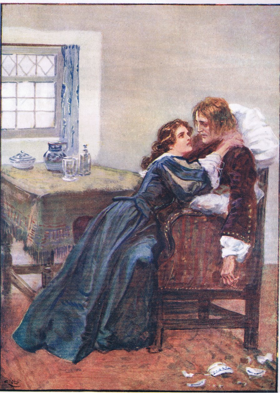 Ela conseguiu entrar em meus braços, embora eles não pudessem me segurar, do pub Lorna Doone. Pela W & R Chambers Ltd, 1921 de Gordon Frederick Browne