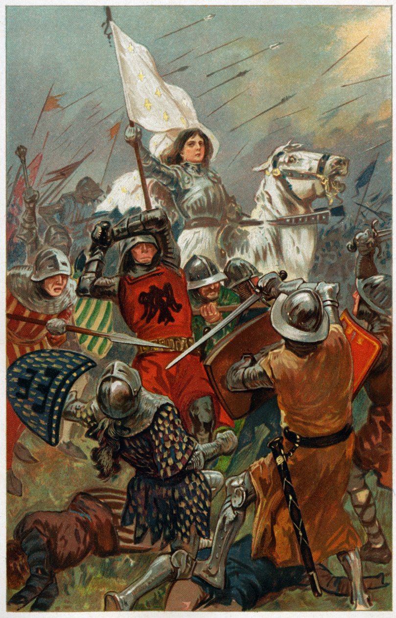 "The Maid inspirou seus conterrâneos com sua própria fé e coragem", ilustração de "Heroes und Heroines of English History", de Alice S. Hoffman de Gordon Frederick Browne