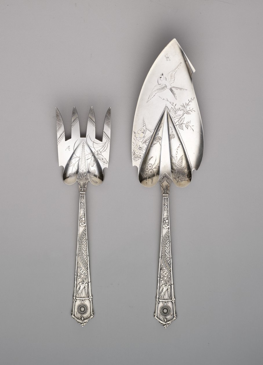 Fatia de peixe e garfo de Gorham Manufacturing Company