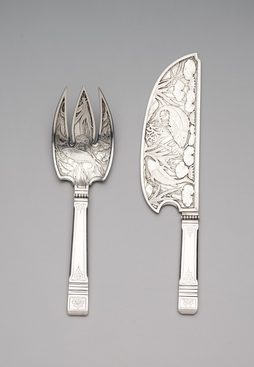 Garfo e fatia de peixe, c.1870-80 (prata) de Gorham Manufacturing Company