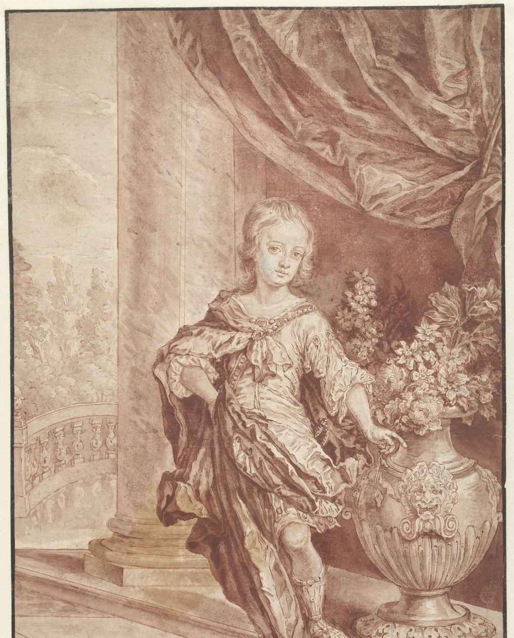 Retrato de um Jovem Desconhecido com um Traje Romano Imaginado de Gottfried Kneller