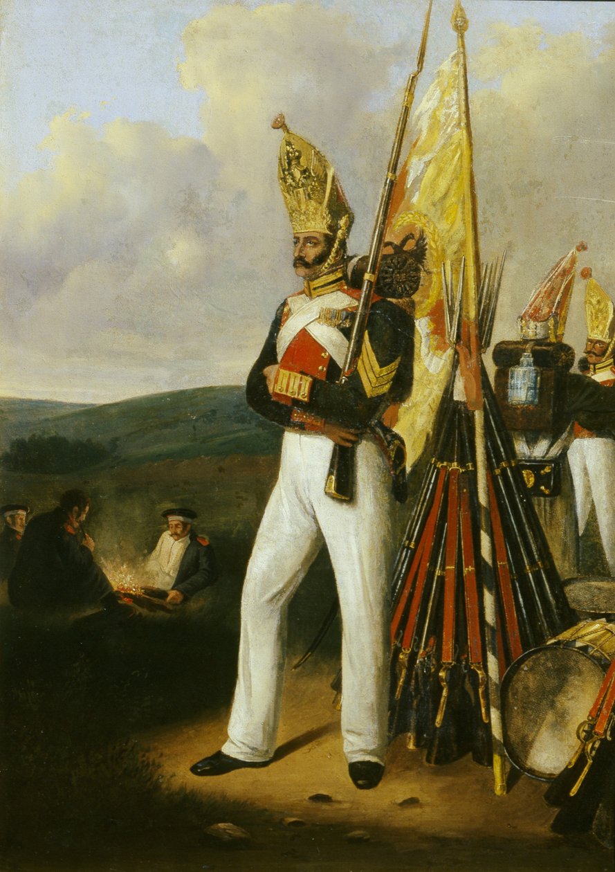 Granadeiro do Regimento de Salva-Vidas de Pavlovsky, década de 1840 de Gottfried Willewalde