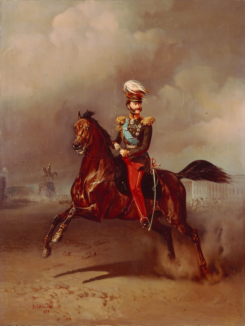 Retrato do conde Vladimir Fyodorovich Adlerberg 1791-1884, 1859 de Gottfried Willewalde