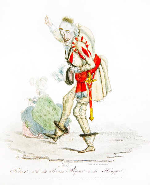 Charles Gabriel Potier no papel do Príncipe Riquet à la Houppe, c.1825 (cor litho) de Gottfried or Godefroy Engelmann