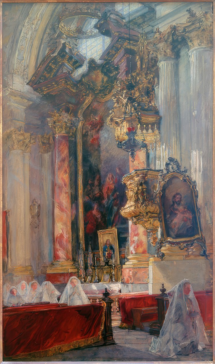 Interior da Igreja Colegial das Senhoras de Munique de Gotthardt Kuehl
