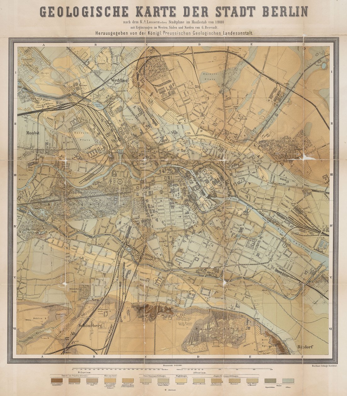 Mapa geológico da cidade de Berlim de Gottlieb Berendt