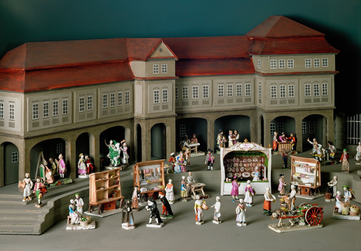 Feira de Veneza uma cena de mercado em memória de uma viagem a Veneza efectuada pelo Duque Carl Eugen de Wuerttemberg de Gottlieb Friedrich Riedel