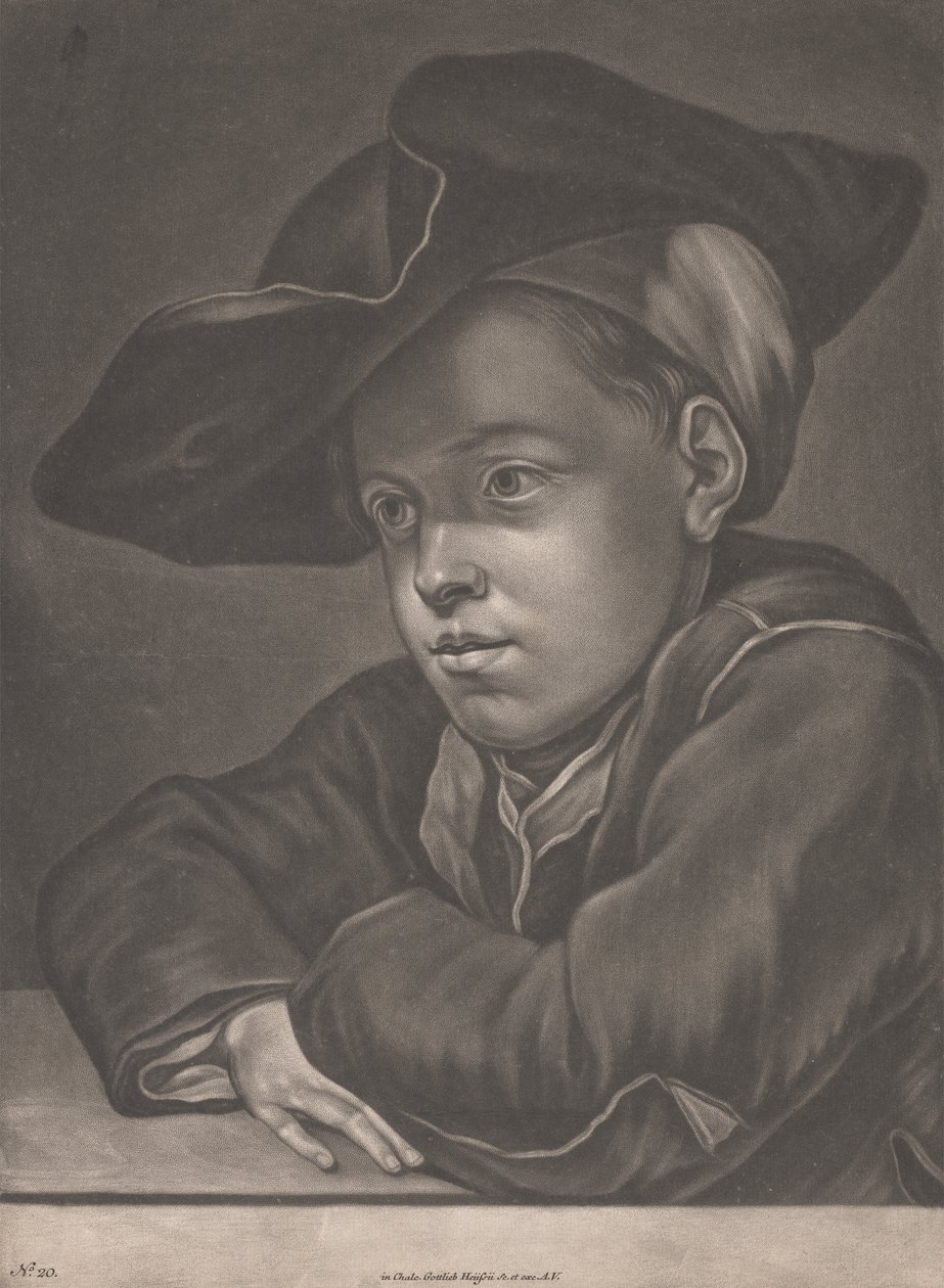 Rapaz sentado à mesa de Gottlieb Heiss