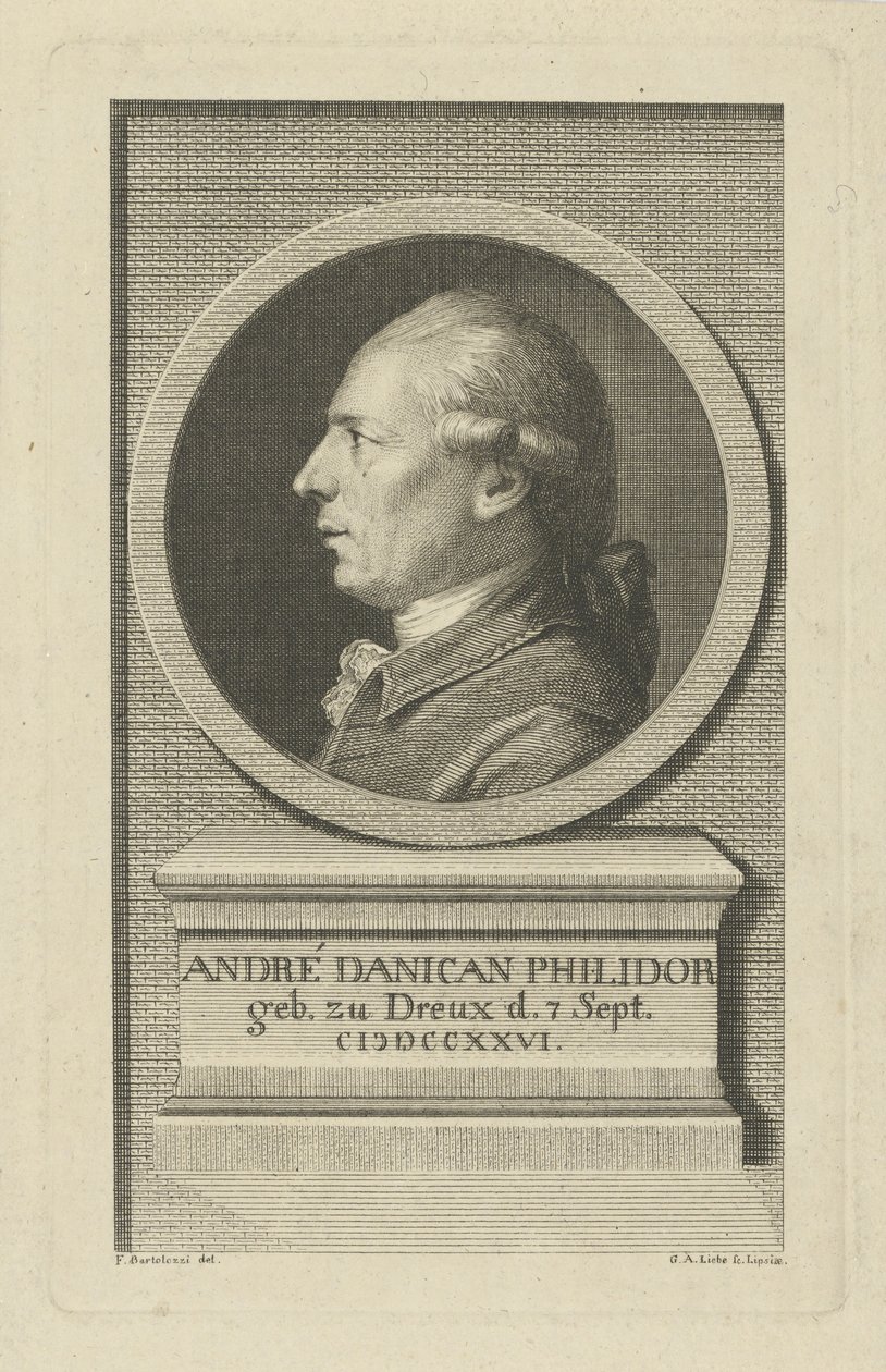 Retrato de François-André Danican Philidor 1726-1795, c. 1790. de Gottlob August Liebe