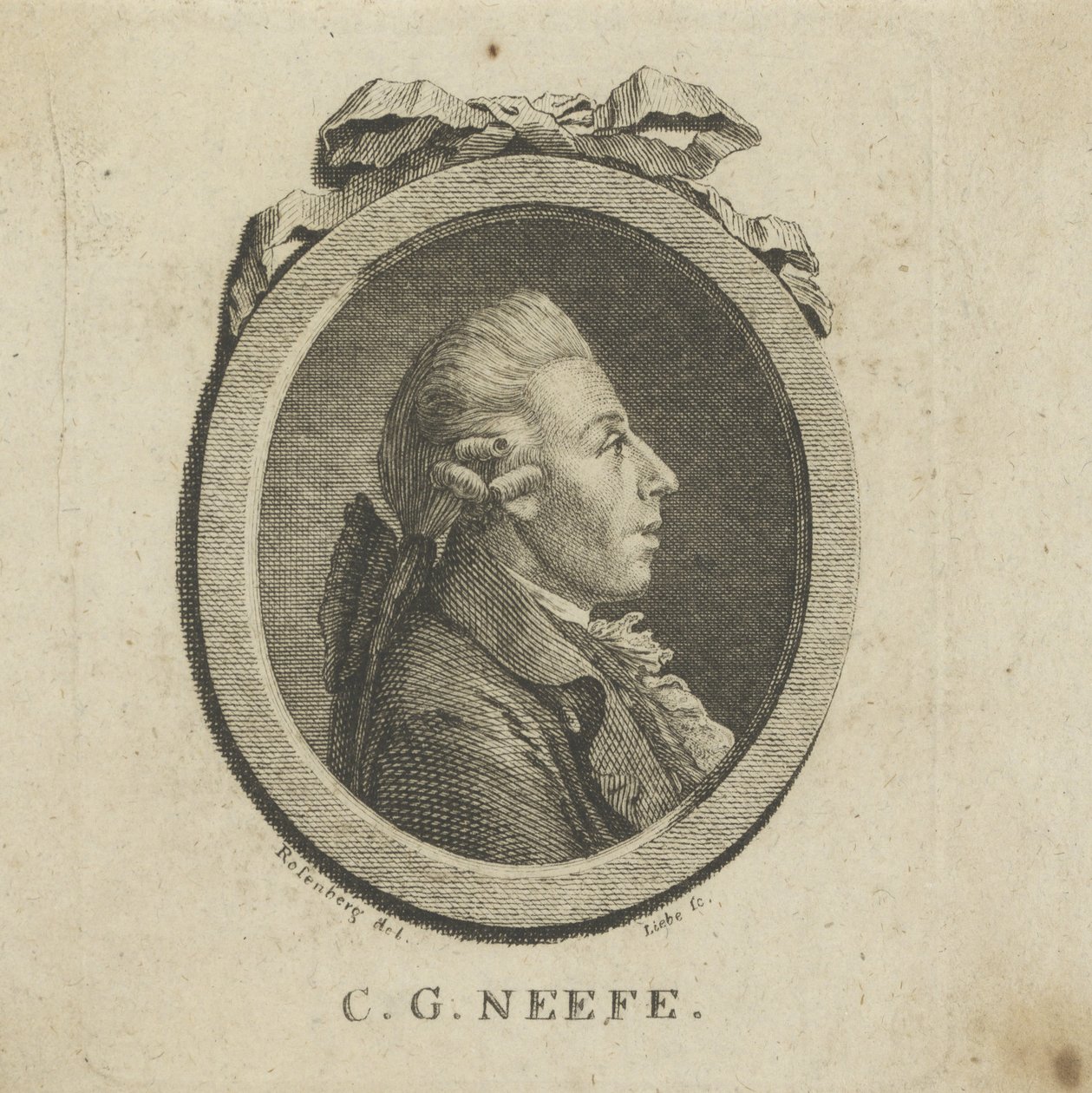 Retrato do compositor Christian Gottlob Neefe 1748-1798 , c. 1780. de Gottlob August Liebe