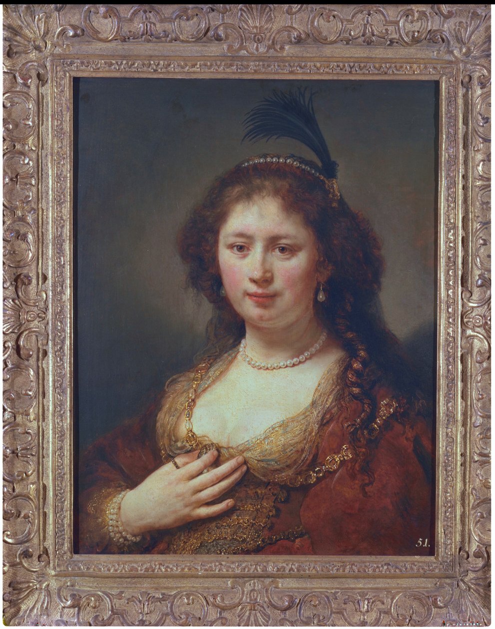 Senhora com uma pluma, 1636 de Govaert Flinck