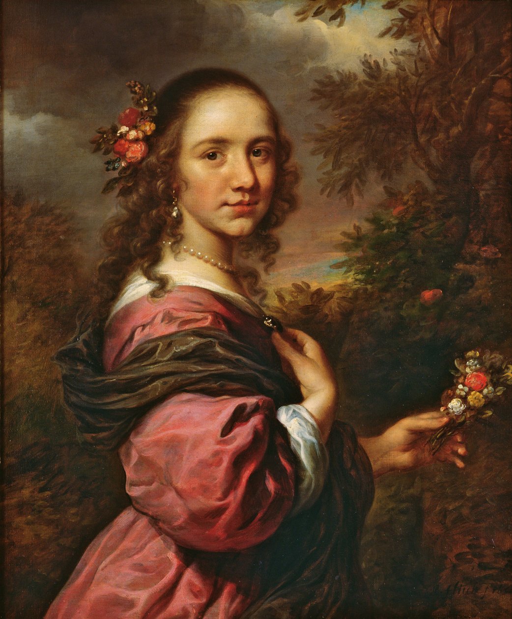 Retrato de uma senhora, 1658 de Govaert Flinck