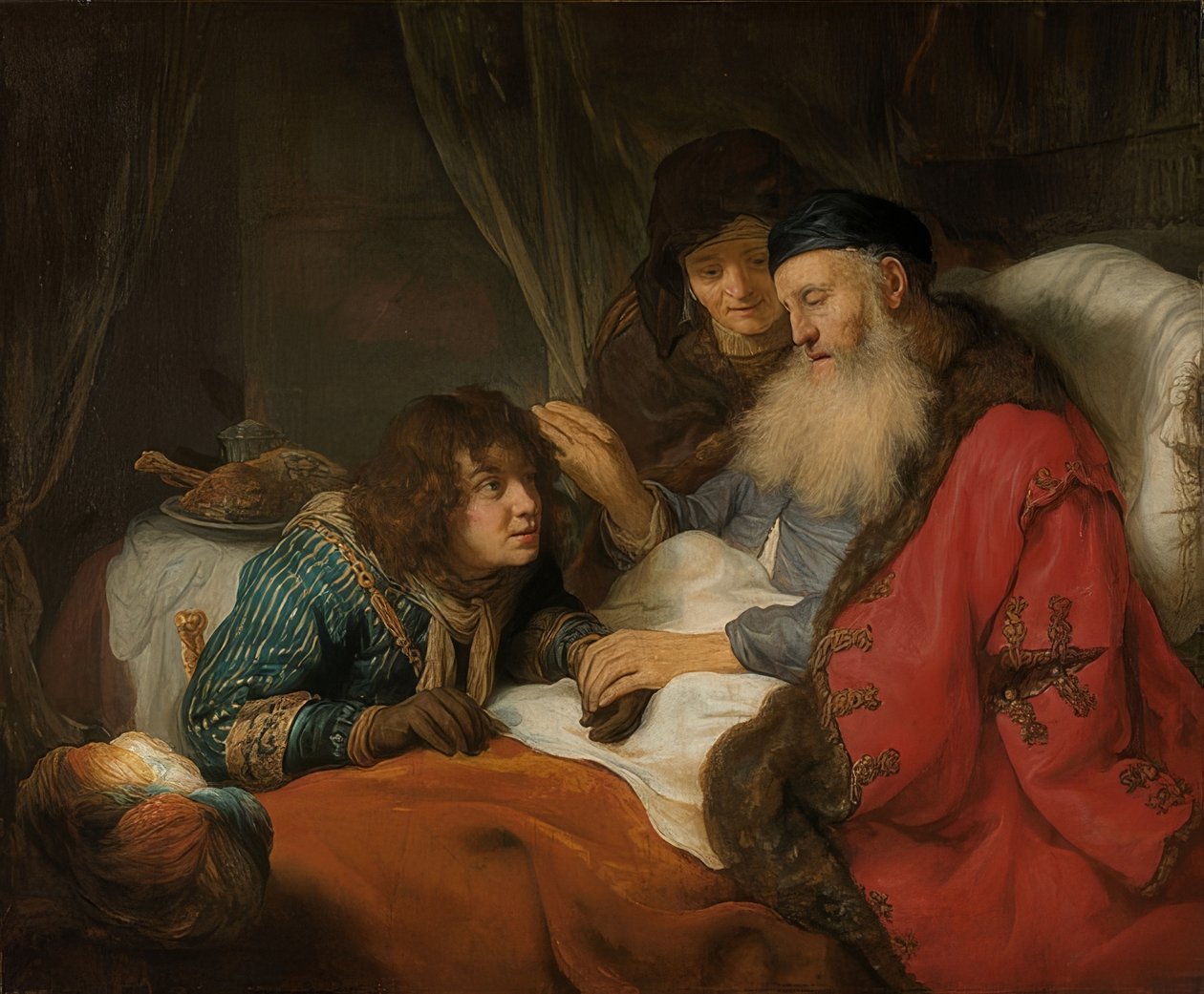 Isaac abençoa Jacob. Por volta de 1638 de Govaert Flinck