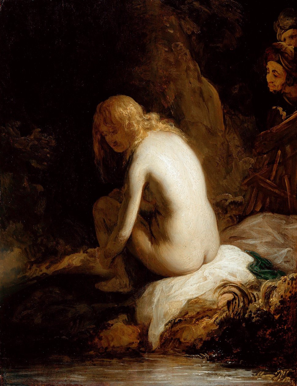 "Suzanne et les vieillards" (Susanna e os Anciãos) Peinture de Govaert (Governo) Flinck (1615-1660) Óleo sobre madeira Dim 49,6x37,8 cm Staatliche Museen, Berlim de Govaert Flinck