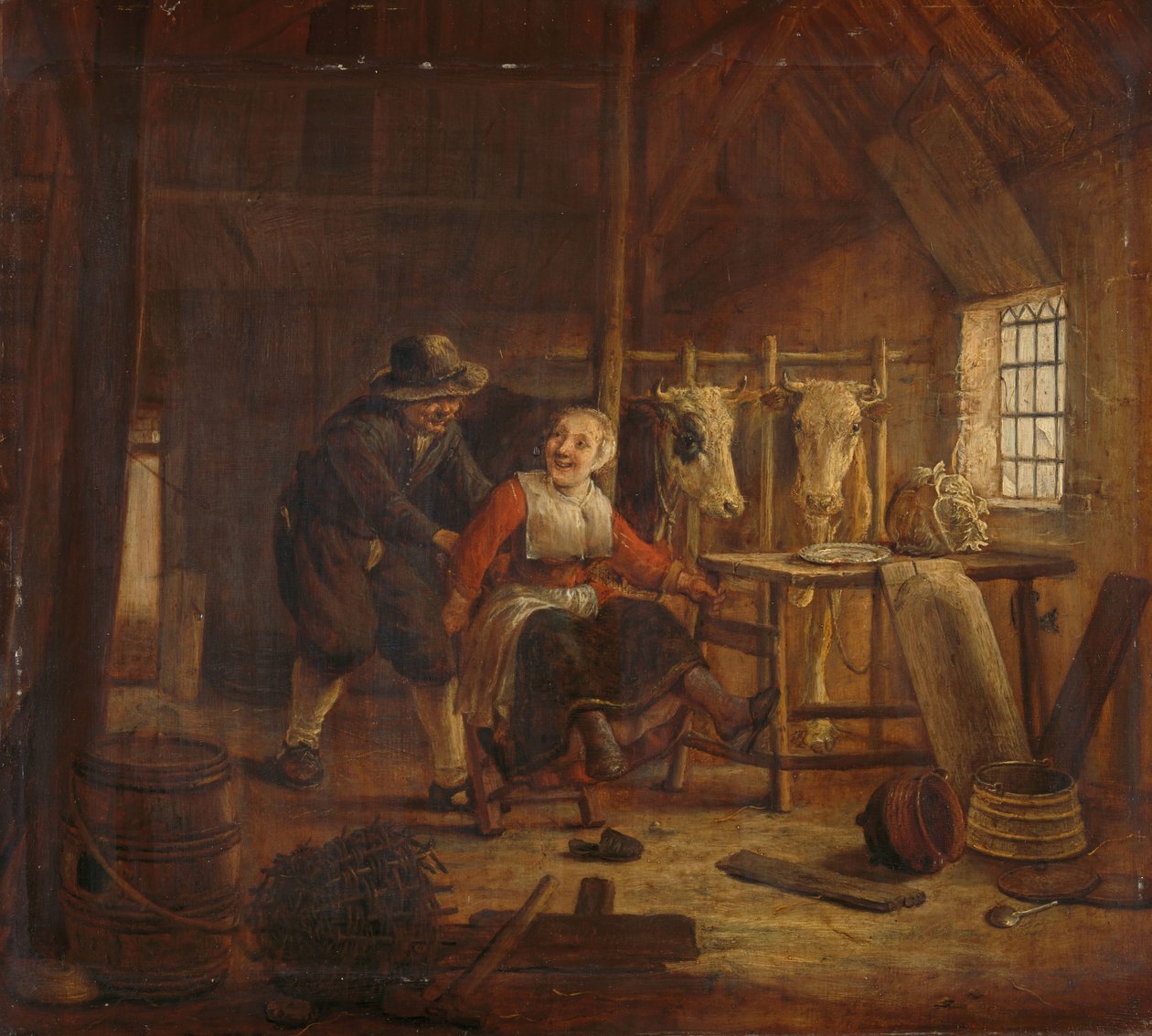 Flerte em um estábulo de Govert Dircksz. Camphuysen