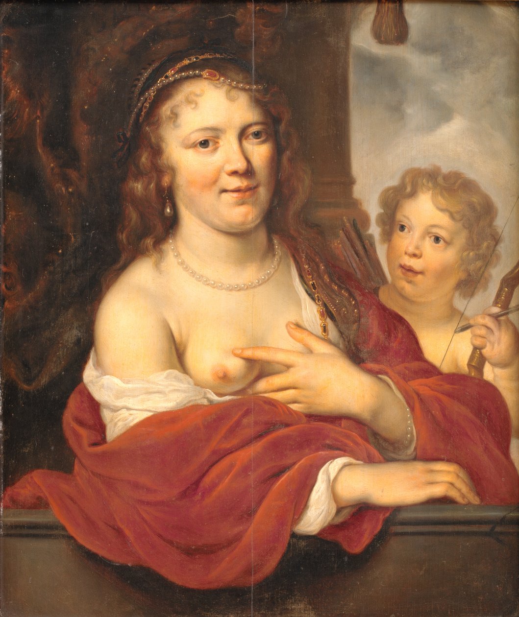 Uma senhora e seu filho como Vênus e Cupido de Govert Flinck