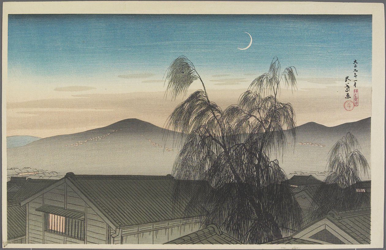 Tarde da noite sobre Ko_be, janeiro de 1920 de Goyo Hashiguchi