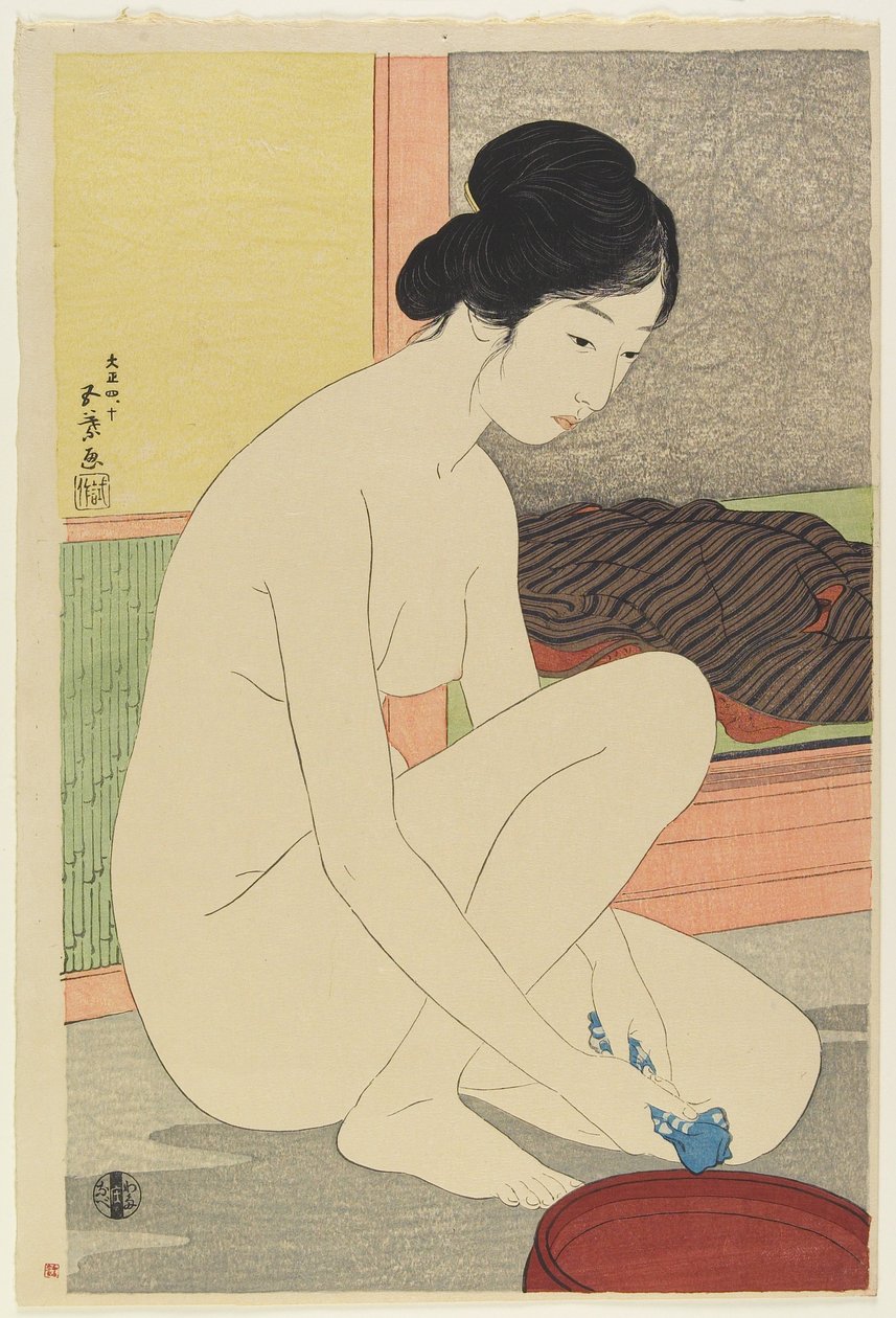 Mulher no banho, outubro de 1915 de Goyo Hashiguchi