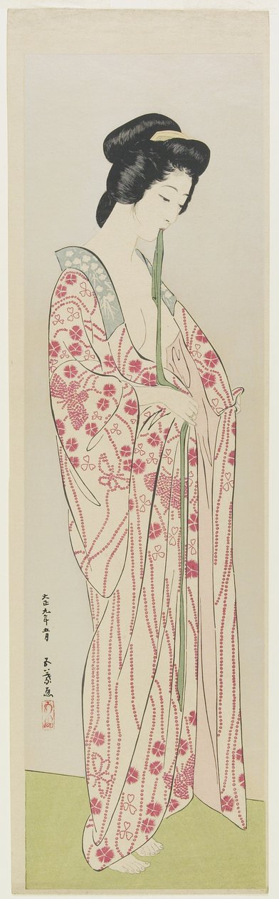 Mulher na roupa de quimono, maio de 1920 de Goyo Hashiguchi