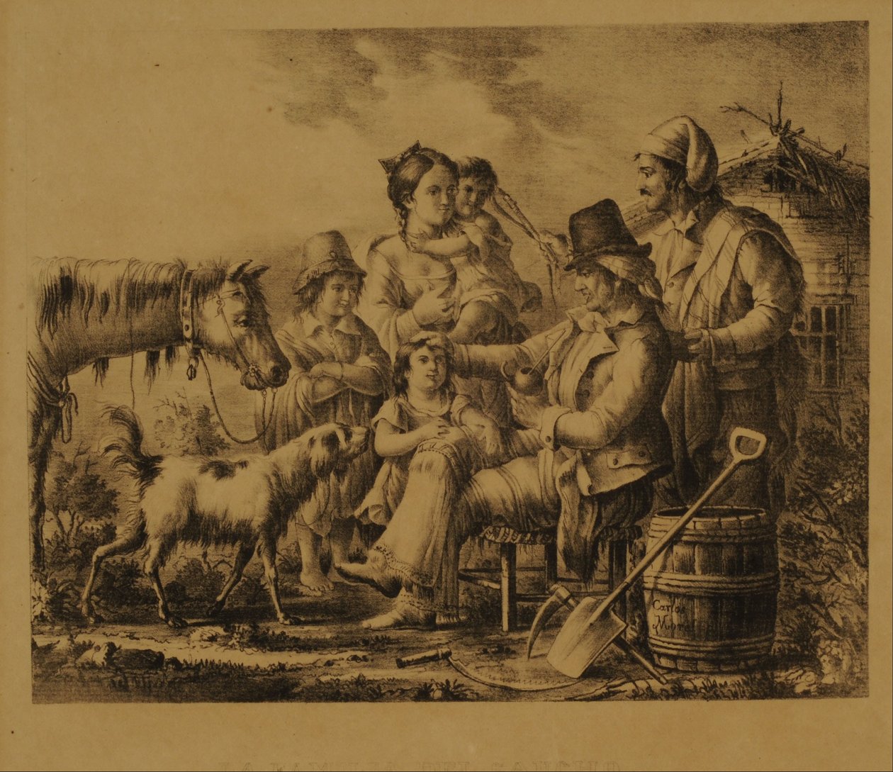 A família do gaúcho de Grabado  Gregorio Ibarra