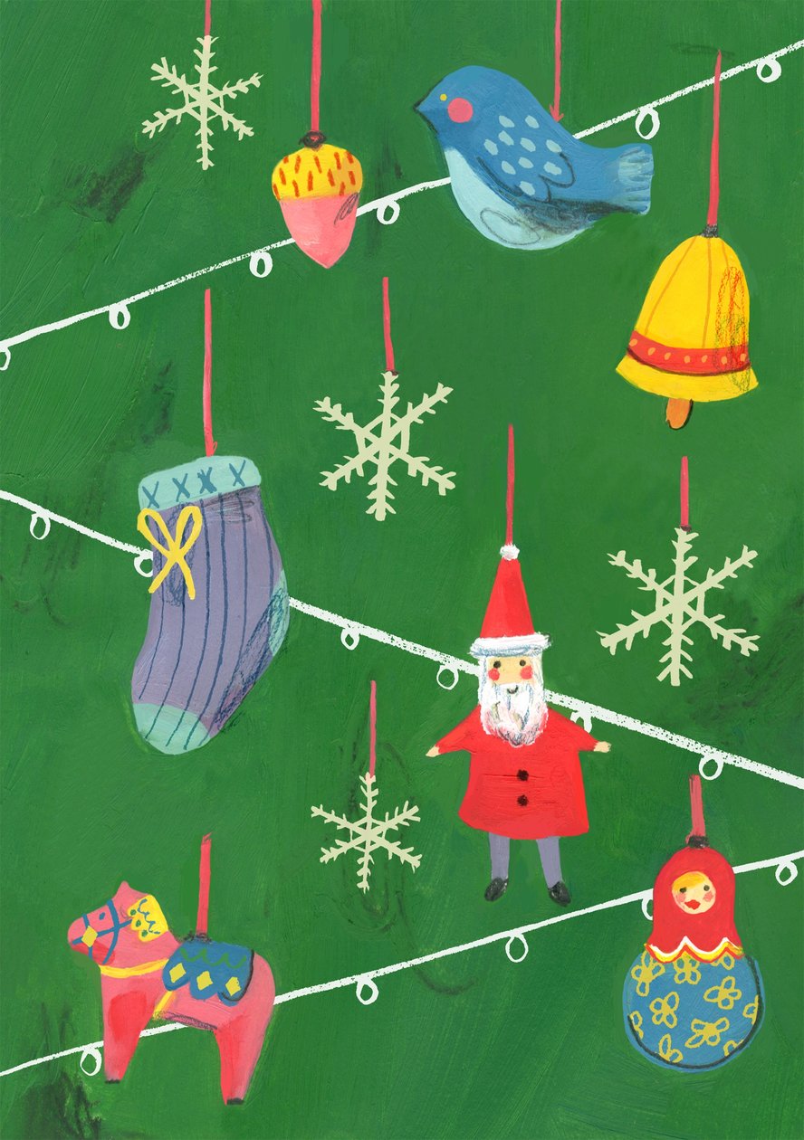 Decorações de Natal de 2013 (óleo sobre papel) de Grace Helmer