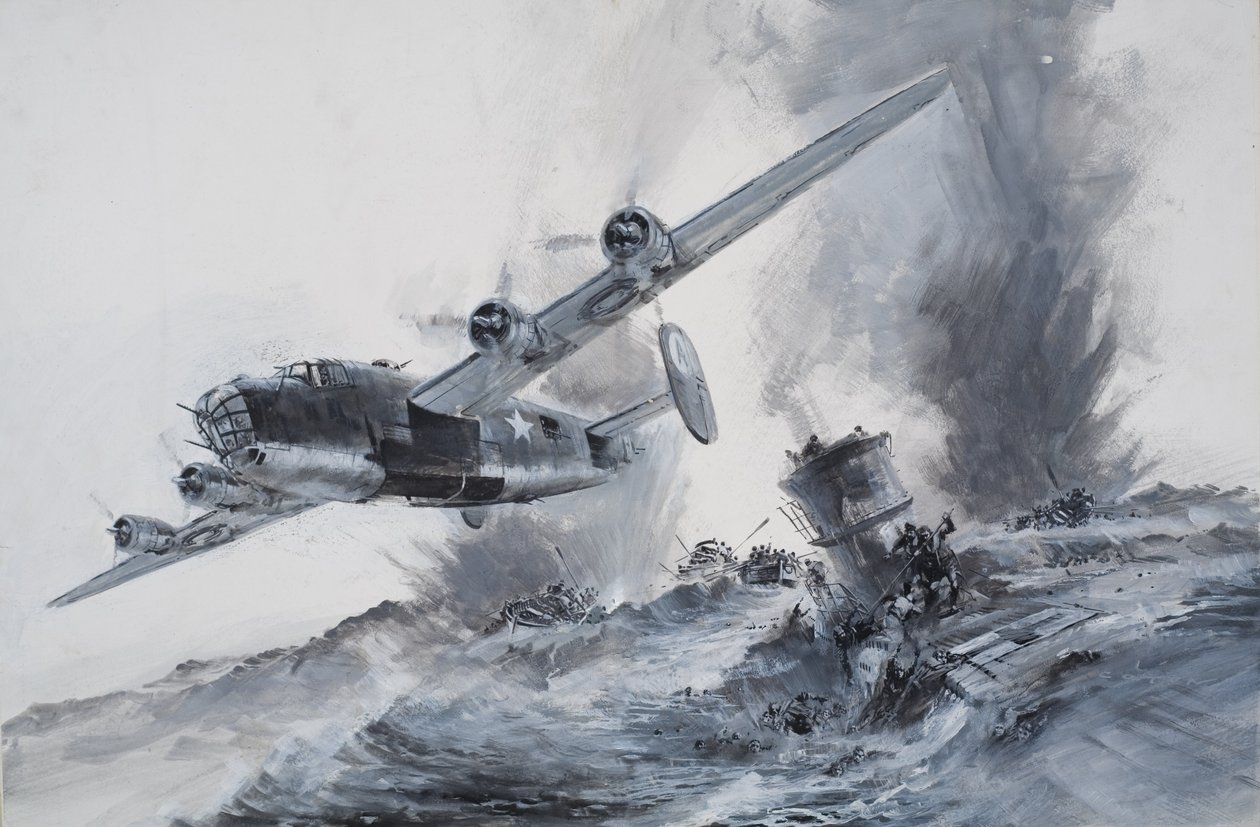 O afundamento do Laconia em 1942 (guache sobre papel) de Graham Coton