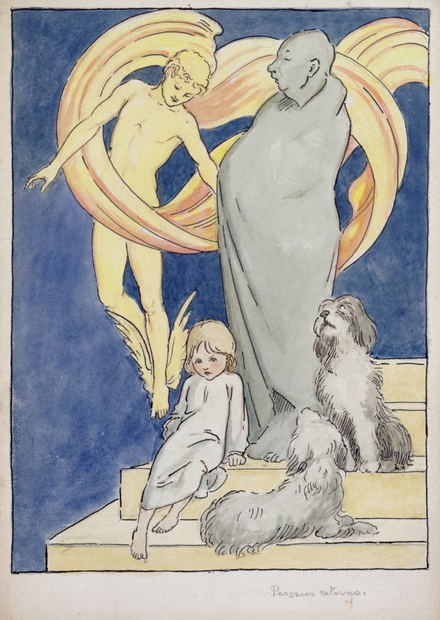 Retorno de Perseu, c.1904-05 (aquarela, caneta e tinta sobre papel) de Graham Robertson