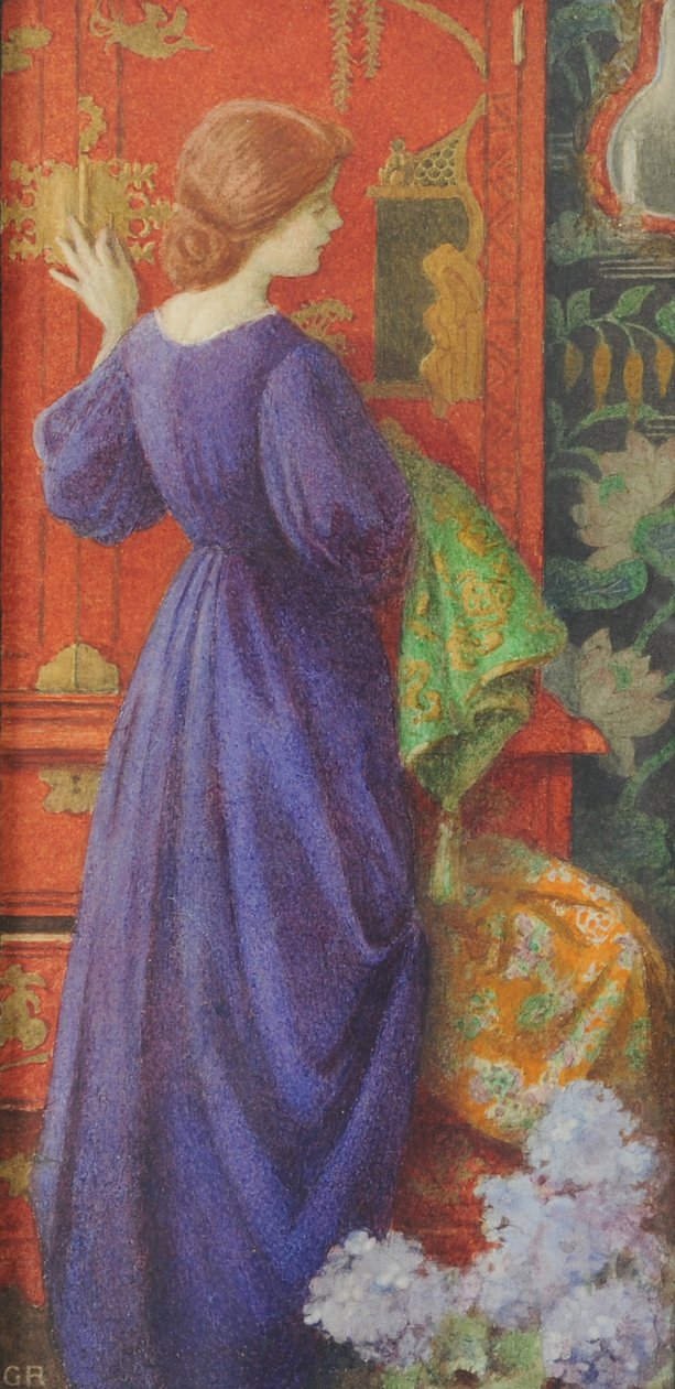 O Gabinete Laca, c.1920 (aguarela sobre papel) de Graham Robertson