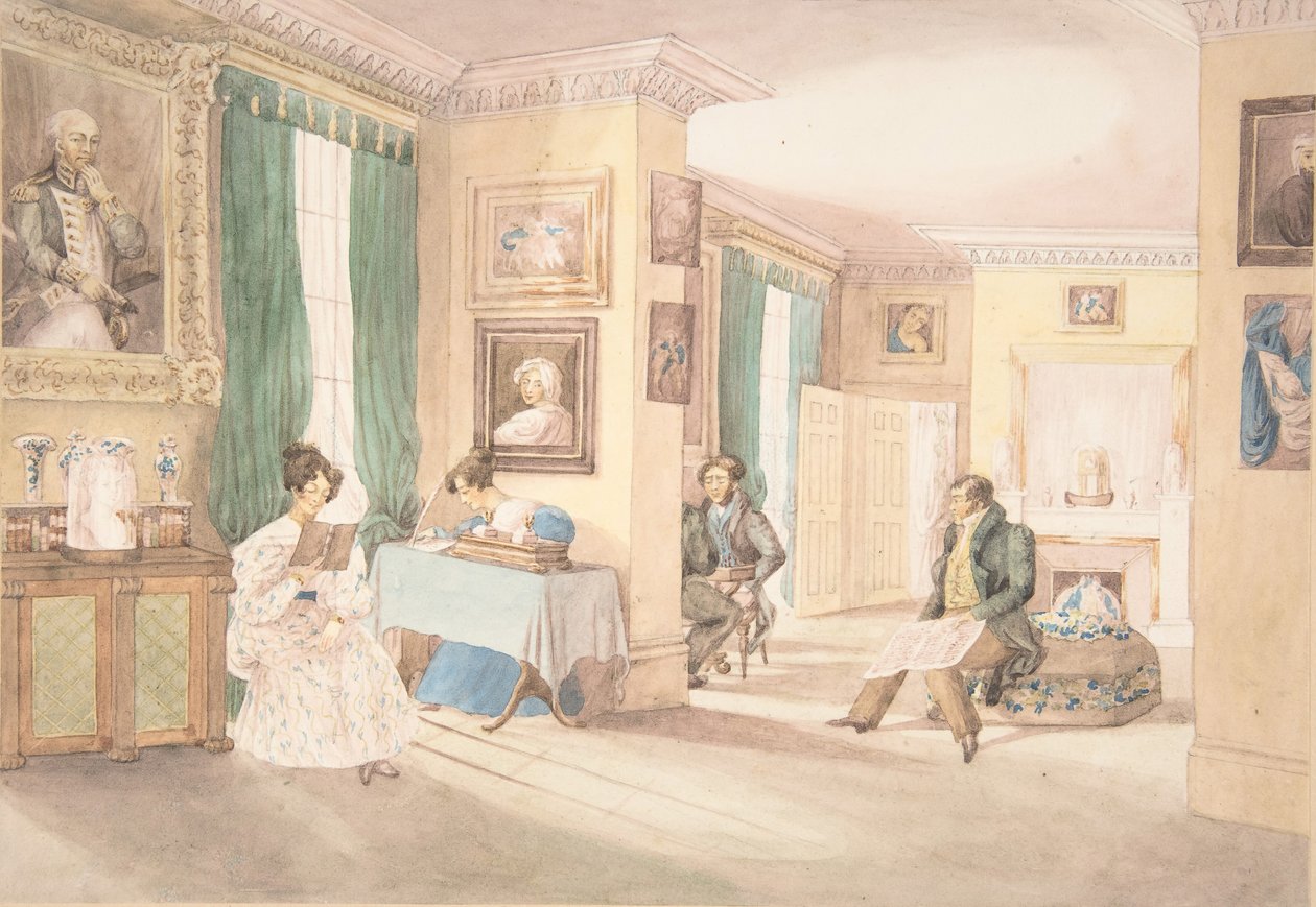 Um Interior em Hatton, Warwickshire, 1820-30. de Granddaughters of Dr. Samuel Parr.