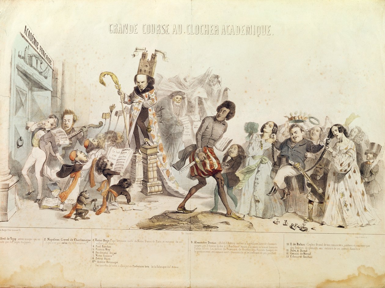O Grande Concurso Acadêmico, caricatura da Academie Francaise de Grandville