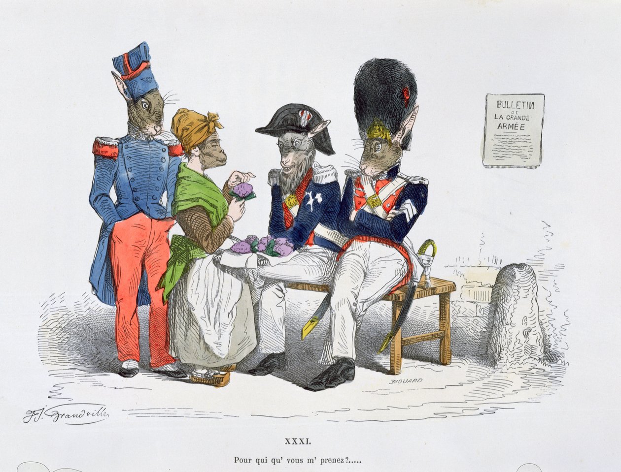 &39;Para quem você me leva&39;, caricatura da série &39;Les Metamorphoses du Jour&39;, reimpressa em 1854 de Grandville