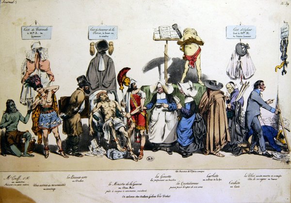 Sociedade Francesa, c.1830-40 (cor litho) de Grandville