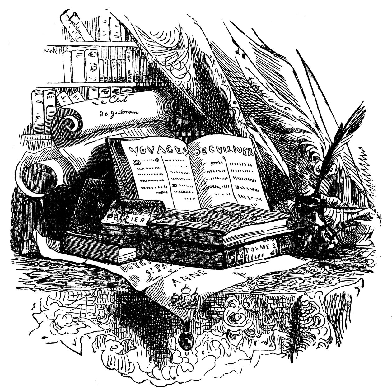 Ilustração para "As Viagens de Gulliver", escrita por Jonathan Swift de Grandville (1803 47)