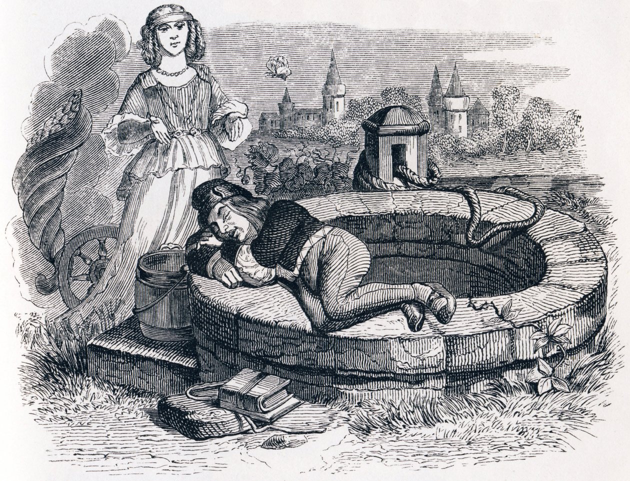 A fortuna e a criança (La fortune et le jeune enfant) - Fábulas de La Fontaine de Grandville