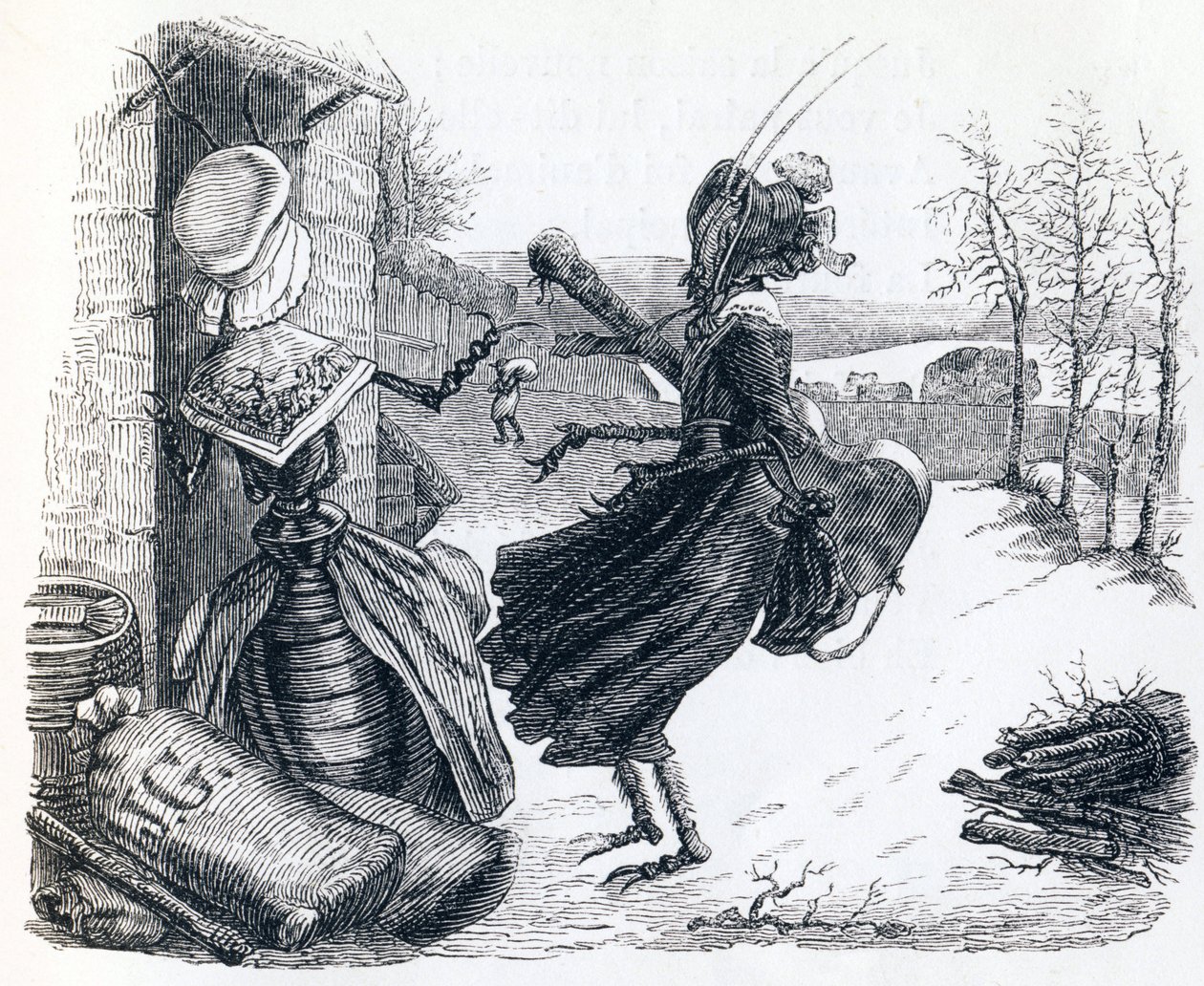 a cigarra e a formiga (La cigale et la fourmi) - Fábulas de La Fontaine de Grandville