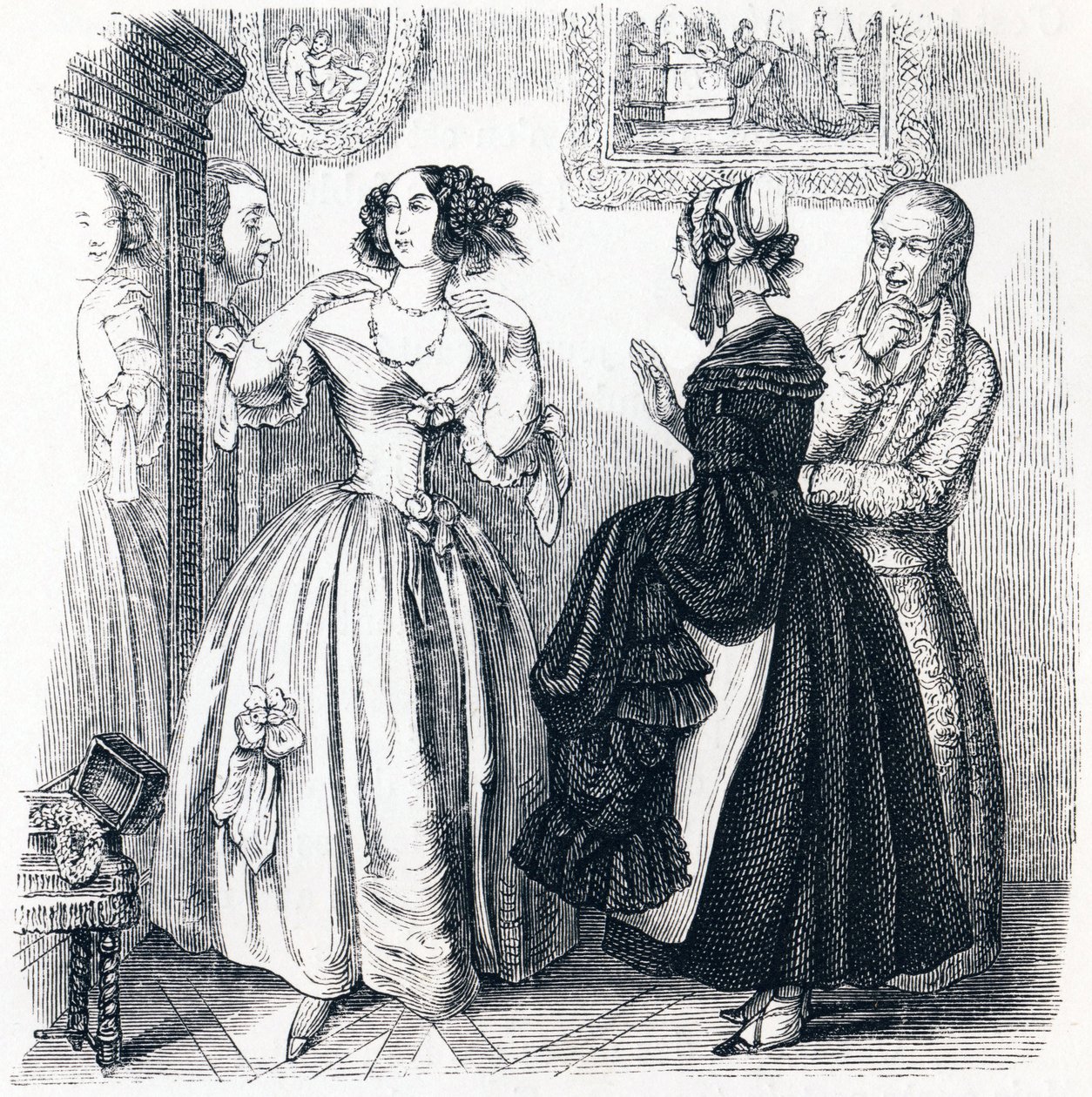 a jovem viúva (La jeune veuve) - Fábulas de La Fontaine de Grandville