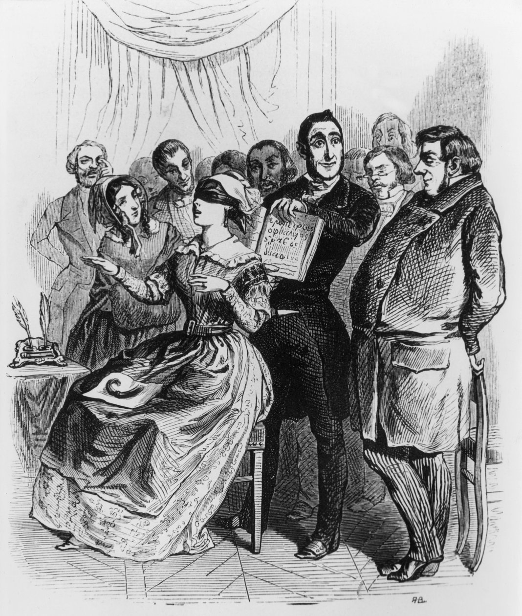 Vidente público cego, comunicador Sujeito que vê a hora através do estômago e lê através da espinha dorsal de Grandville (1803 47)