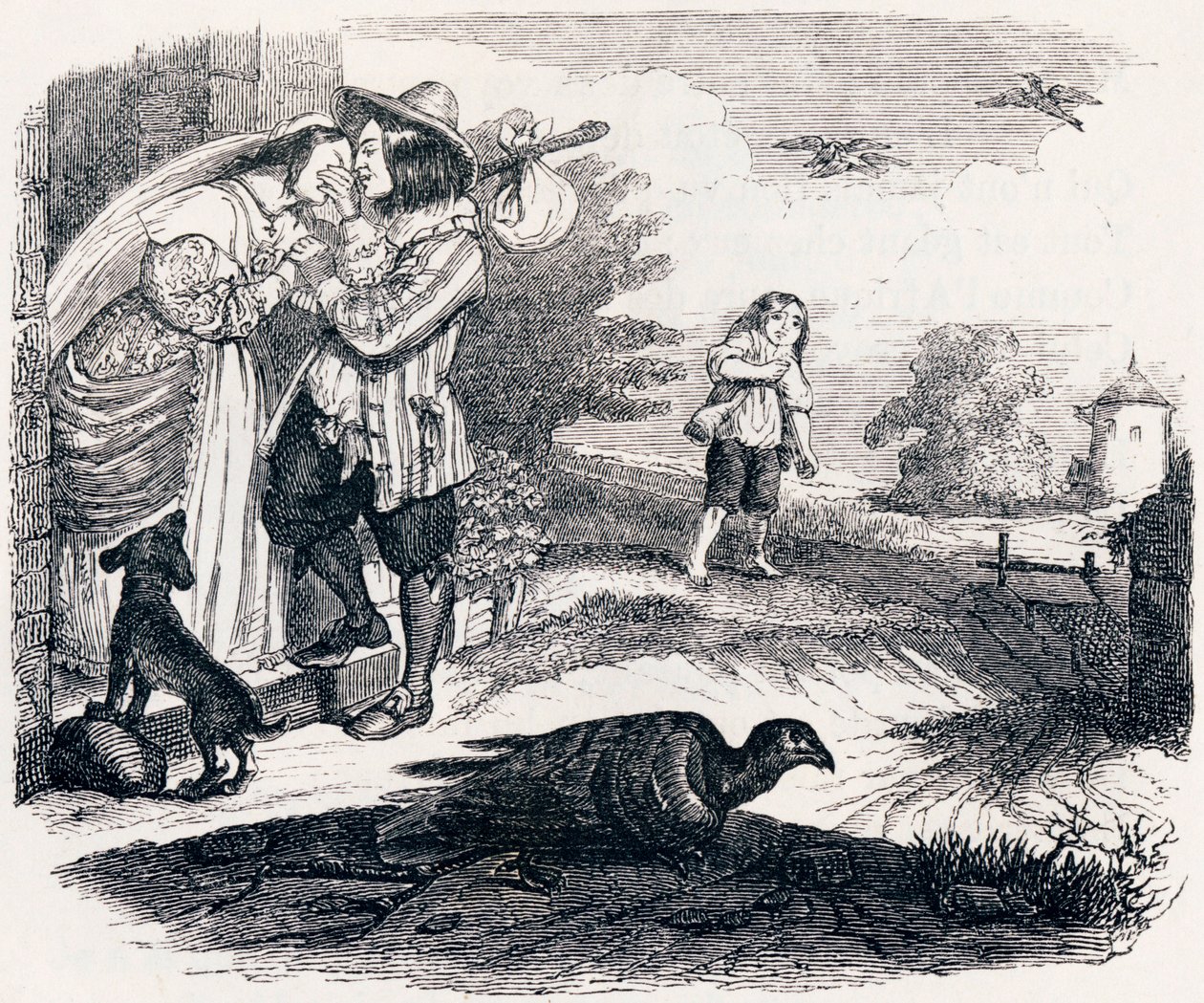Ambos os pombos - Fábulas de La Fontaine de Grandville