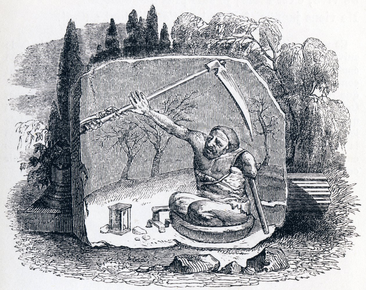 A Morte e o Infeliz - Fábulas de La Fontaine de Grandville
