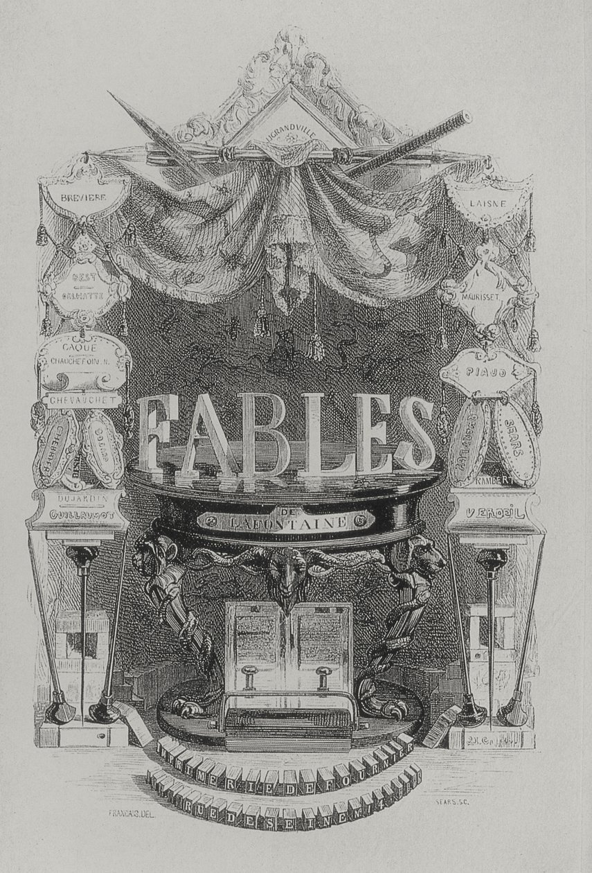 Fábulas da página de título do Fountaine de Grandville