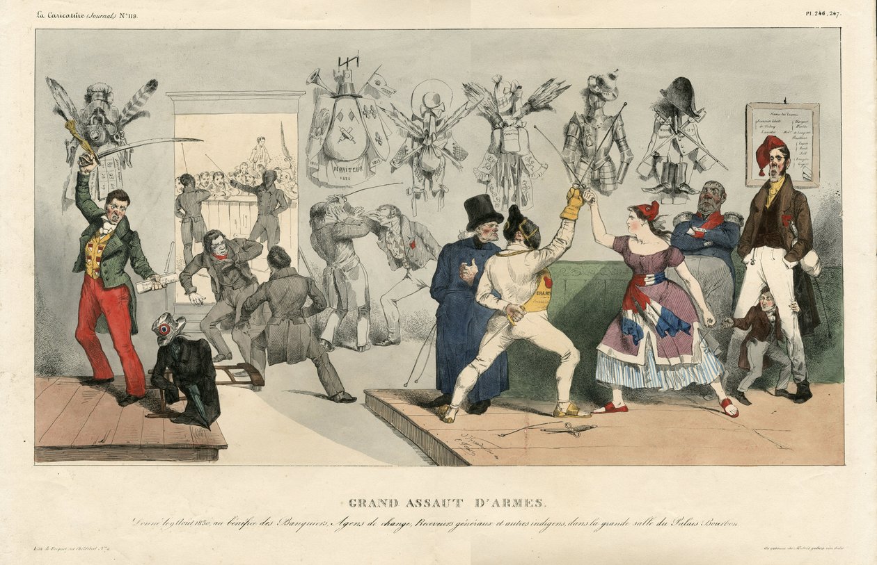 Ilustração de Jean Ignace Gerard dit Grandville (1803-1847) em La Caricature (1830) politique, no. 119 de Grandville