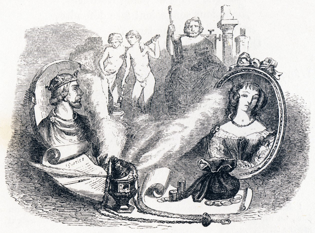 Simonides preservado pelos deuses - Fábulas de La Fontaine de Grandville