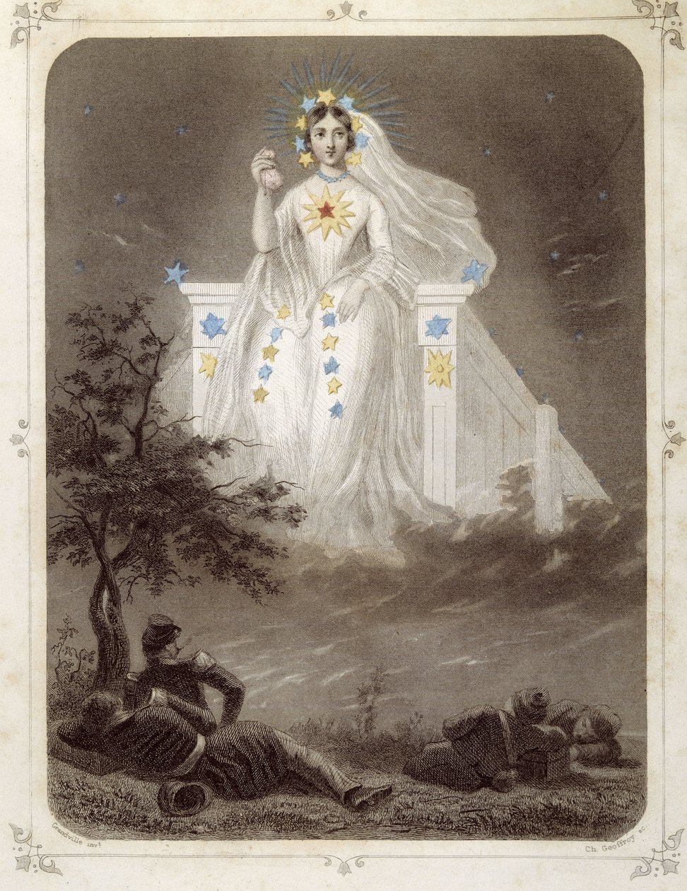 Estrelas: Mulher representando "La belle étoile" - por Grandville de Grandville
