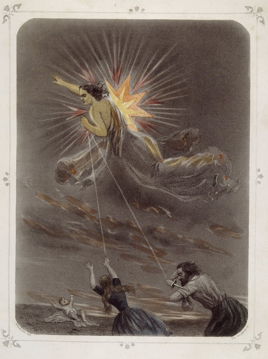 Estrelas: Mulher representando "A estrela do mal" (o infortúnio) - por Grandville de Grandville
