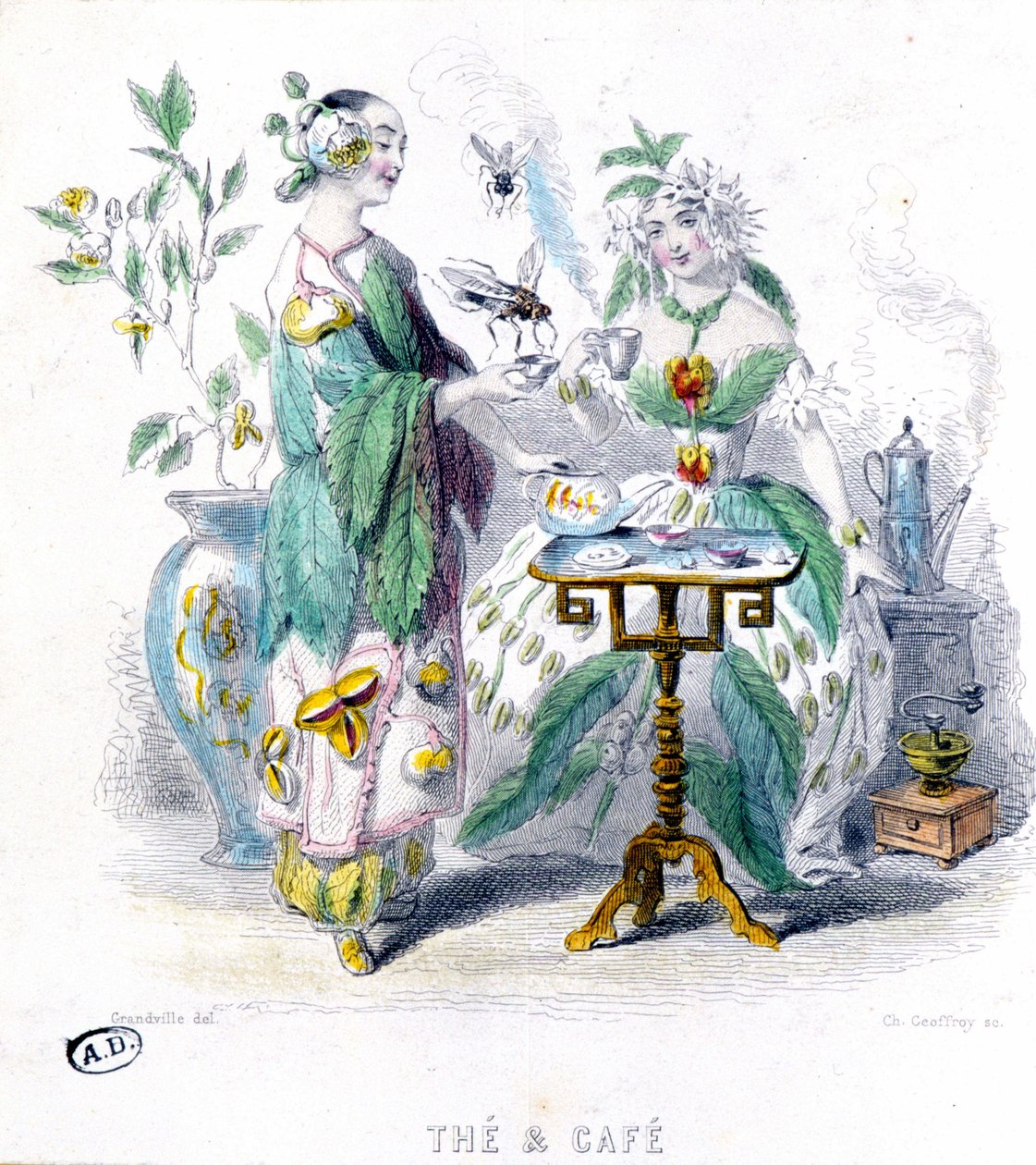 Chá e café - alegoria de Grandville de Grandville