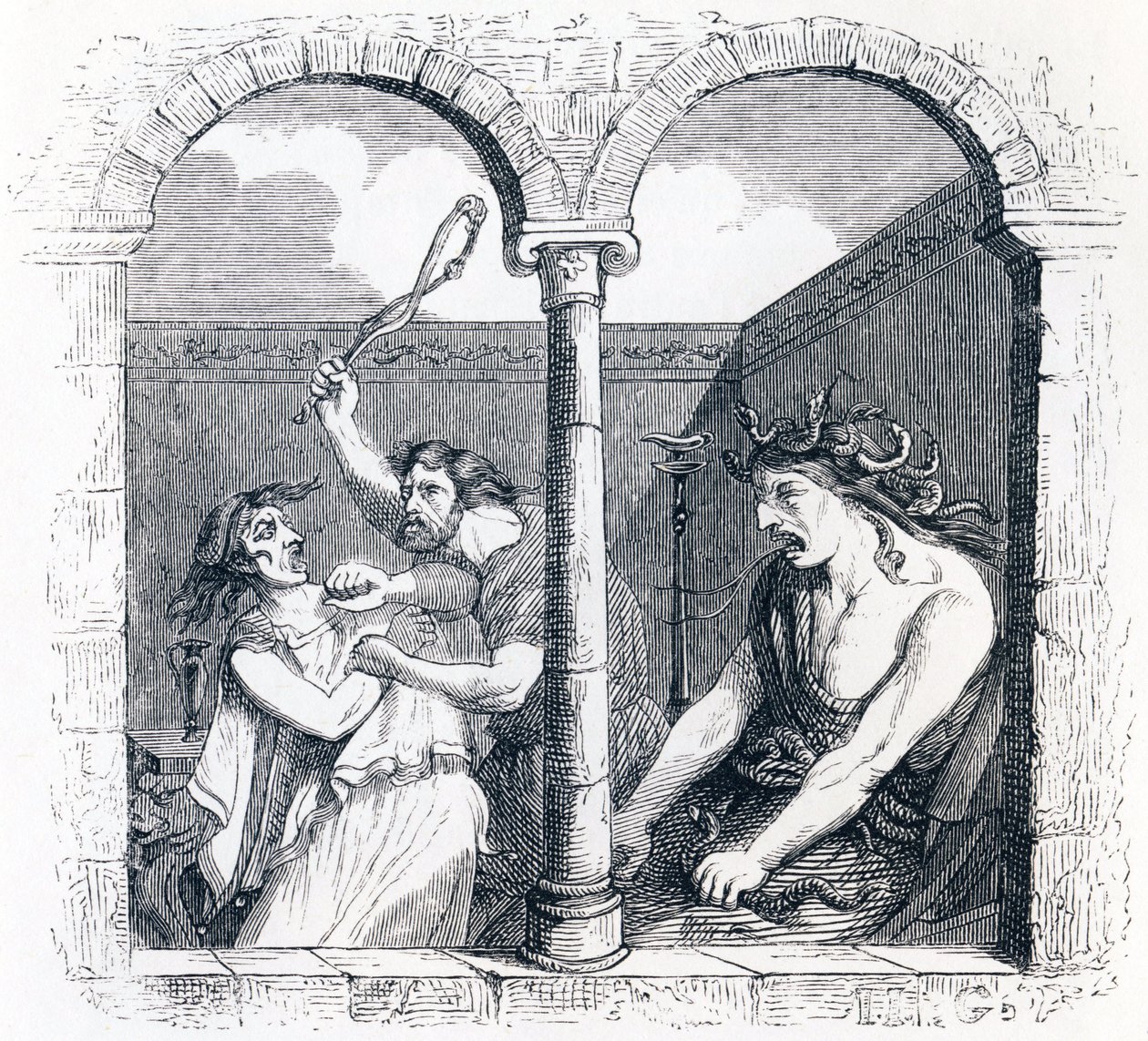 A discórdia (La discorde) - Fábulas de La Fontaine de Grandville