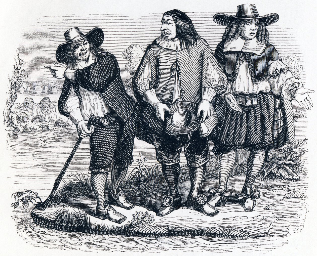 A mulher afogada (La femme noyee) - Fábulas de La Fontaine de Grandville