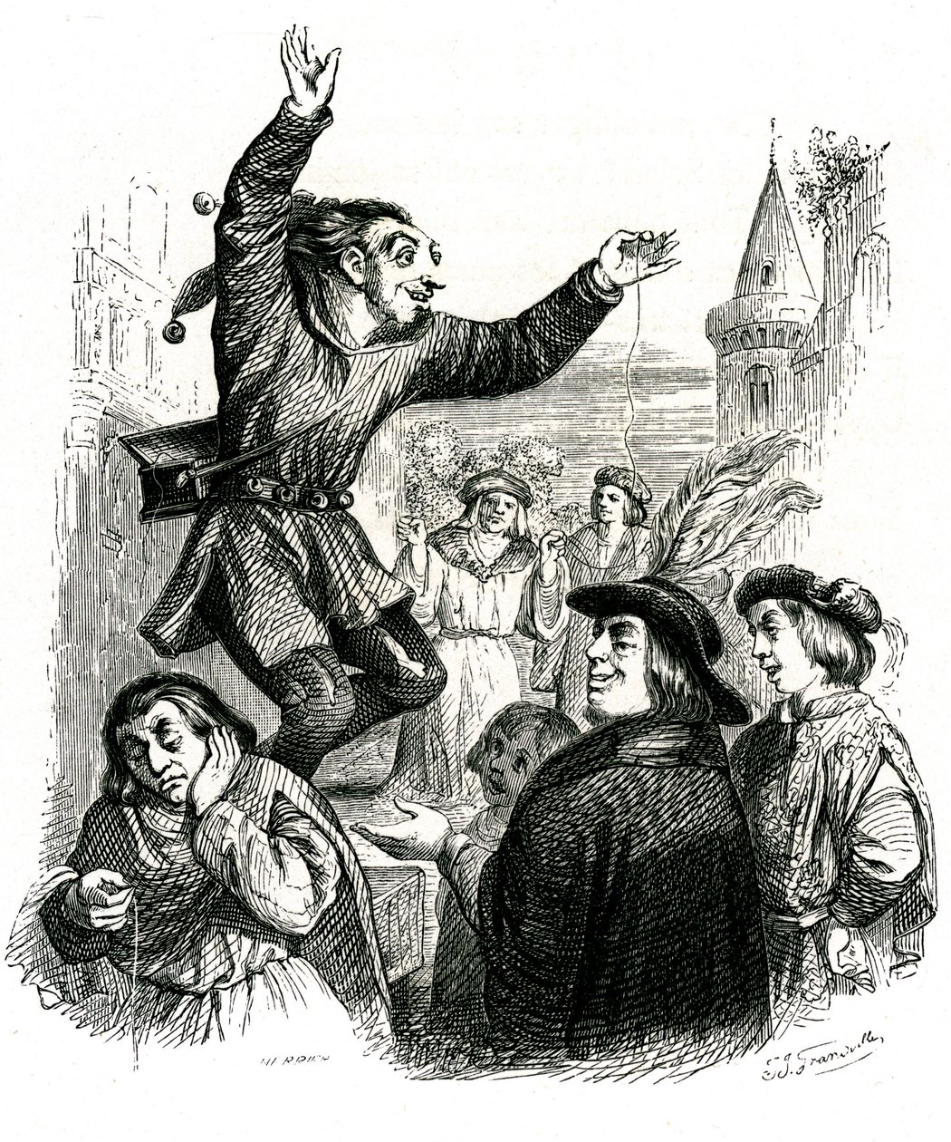 O tolo que vende sabedoria: A fábula de La Fontaine de Grandville (1803 47)