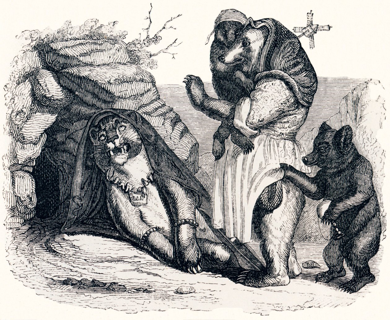 The lioness and the bear (La lionne et l